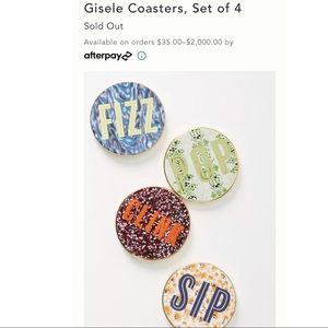 Anthropologie Giselle Coasters Set NWT